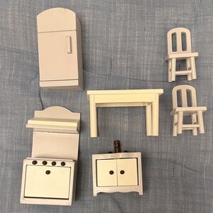 Pottery Barn Kids Dollhouse Furniture Set for Kitchen - Cream and Gray